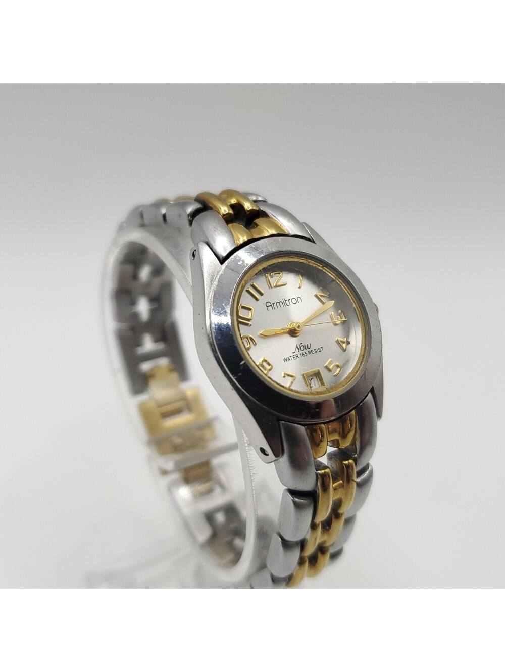 Armitron Now Quartz Two-Tone Womens Watch 24mm Silver Date Dial New Battery